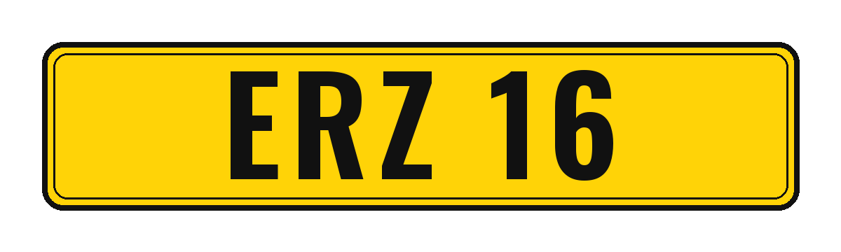 Number plate ERZ 16