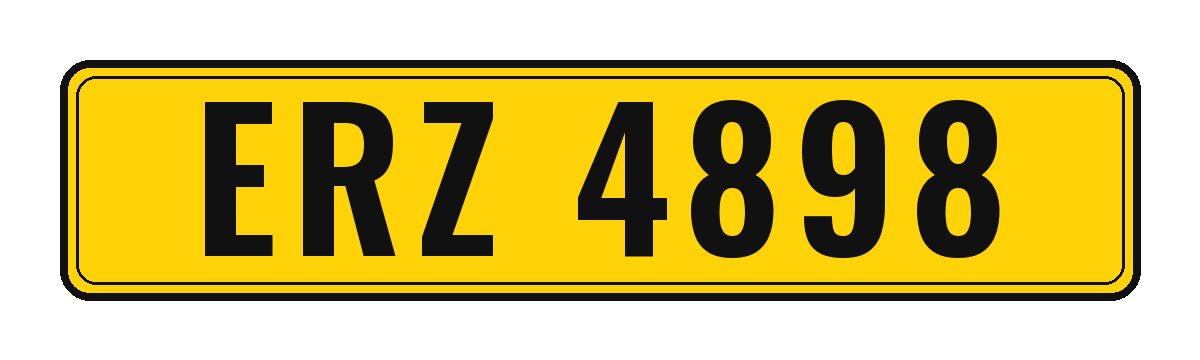 Number plate ERZ 4898