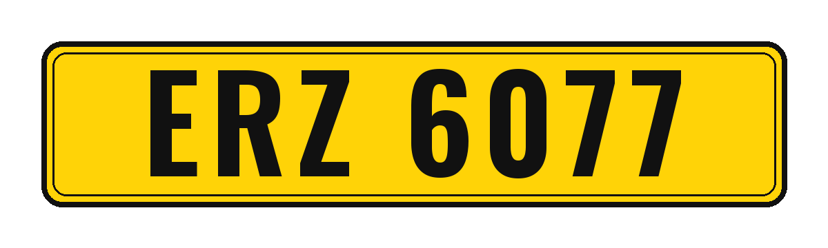Number plate ERZ 6077