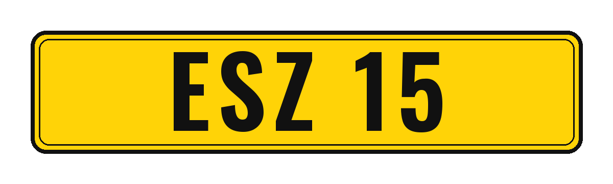 Number plate ESZ 15