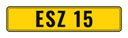 Number plate ESZ 15