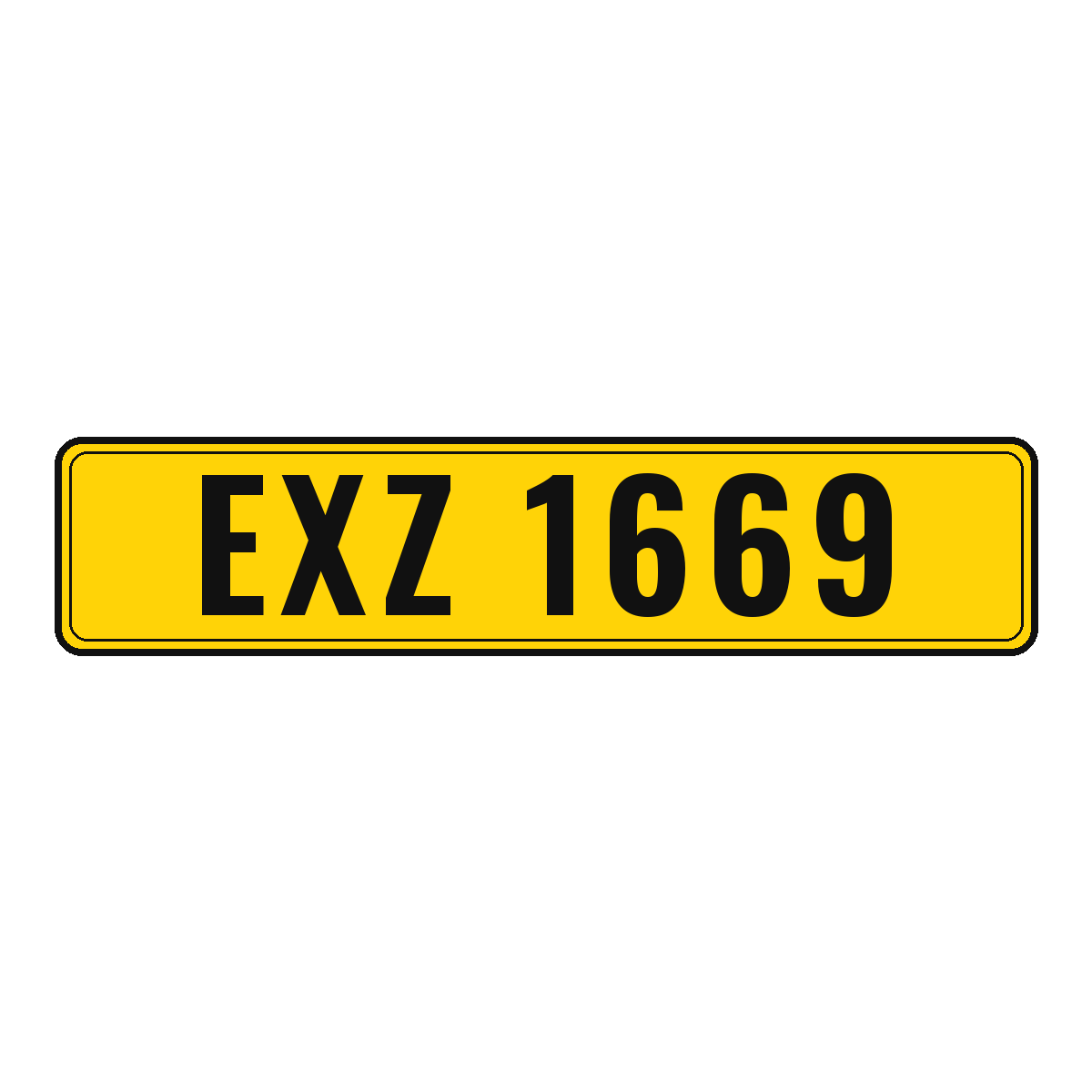 Number plate EXZ 1669