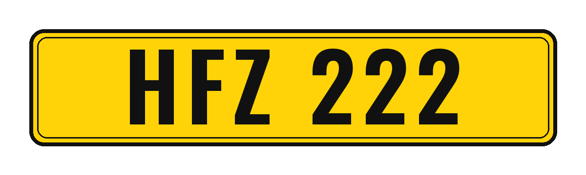 Number plate HFZ 222