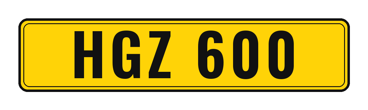 Number plate HGZ 600