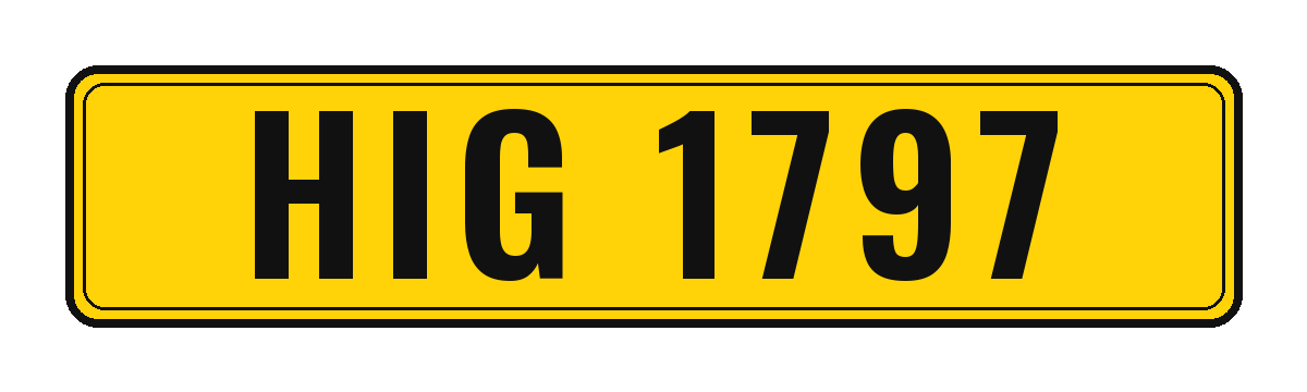 Number plate HIG 1797