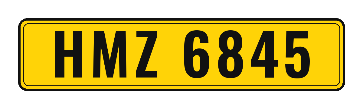 Number plate HMZ 6845