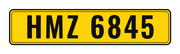 Number plate HMZ 6845