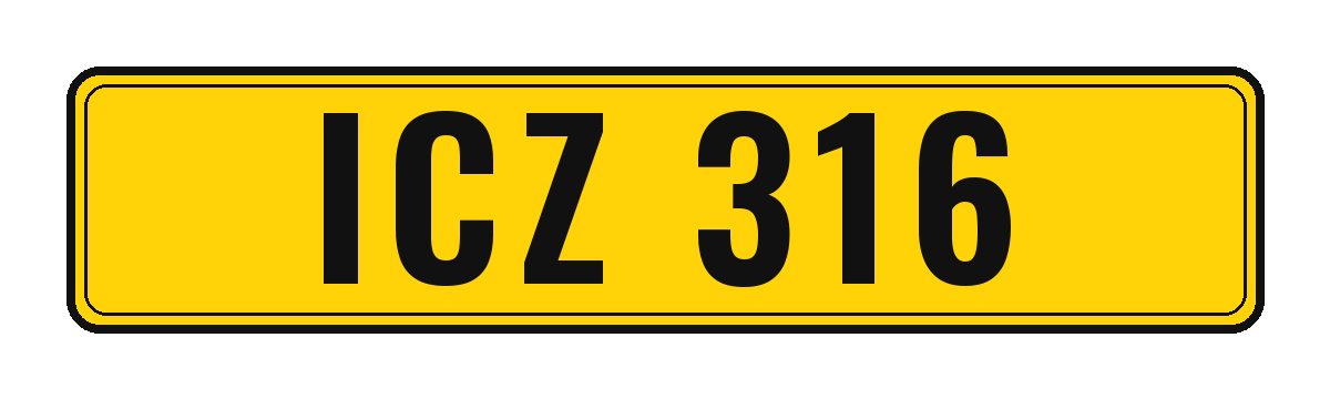 Number plate ICZ 316