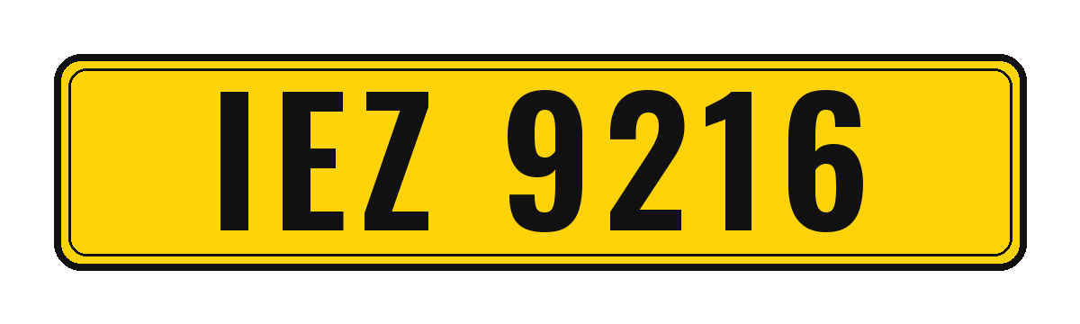 Number plate IEZ 9216