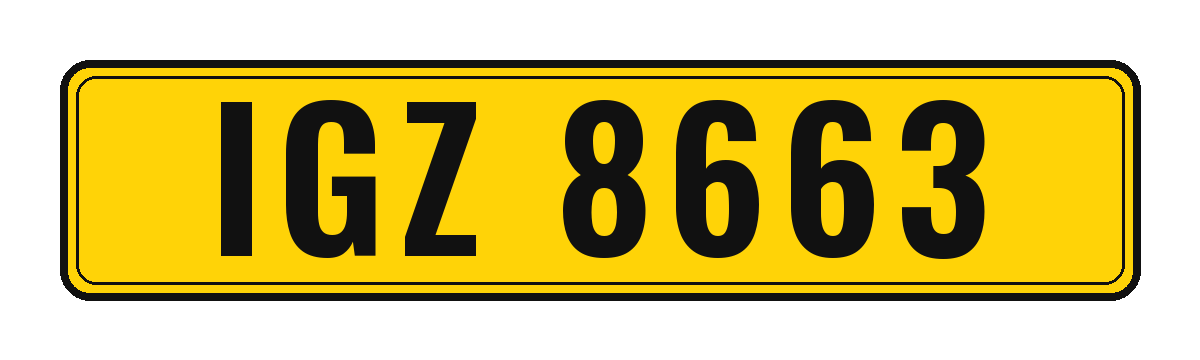 Number plate IGZ 8663