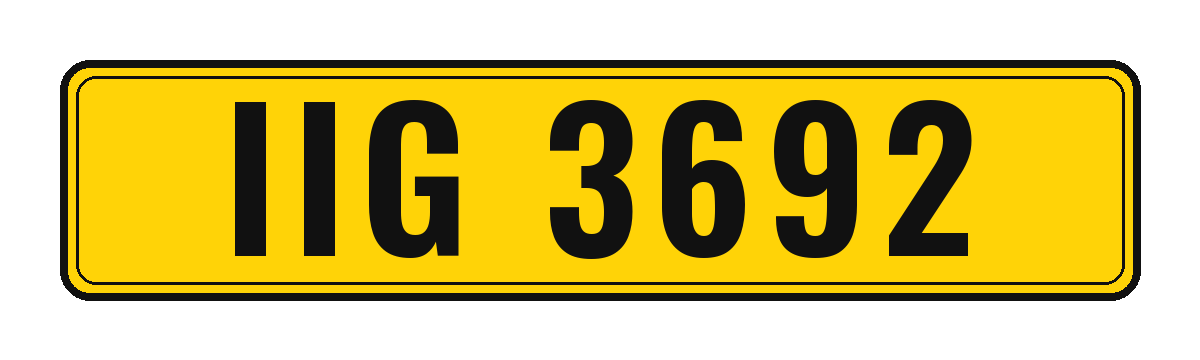 Number plate IIG 3692