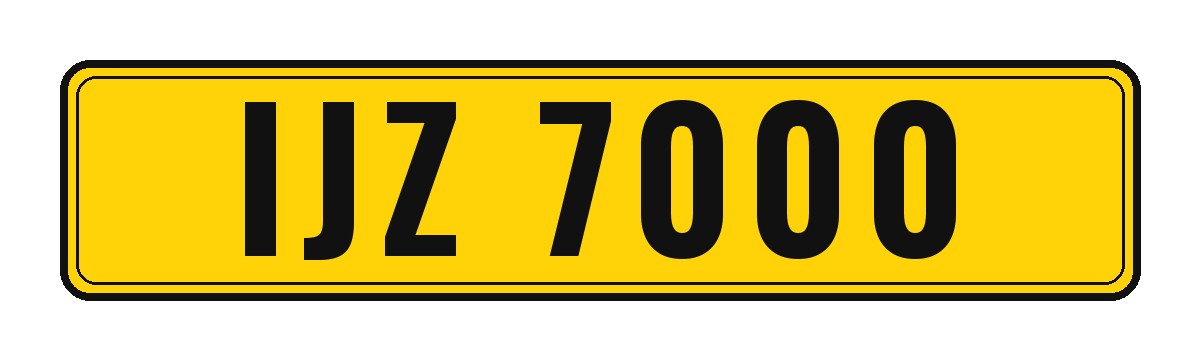 Number plate IJZ 7000