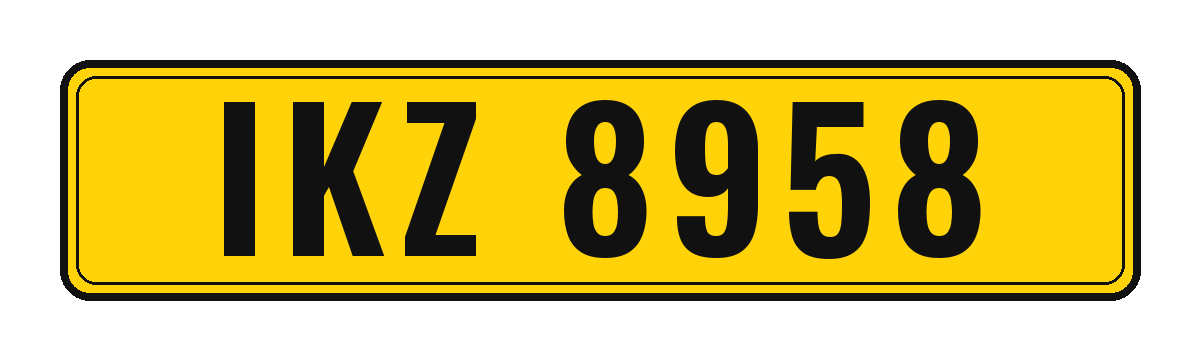 Number plate IKZ 8958