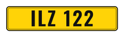 Number plate ILZ 122