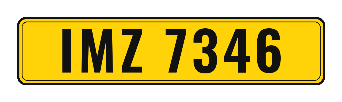Number plate IMZ 7346