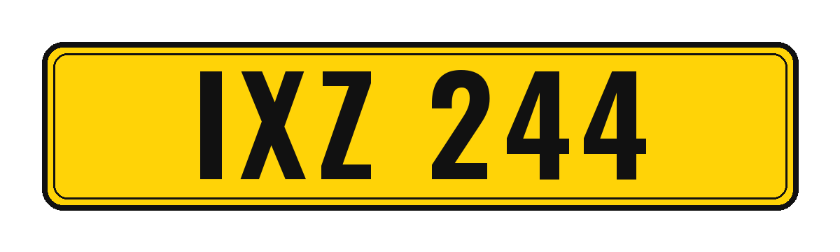 Number plate IXZ 244
