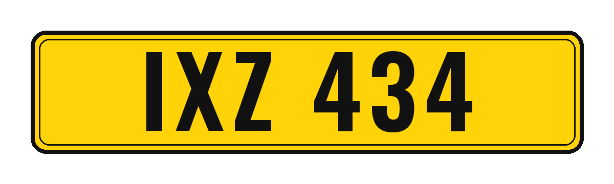 Number plate IXZ 434