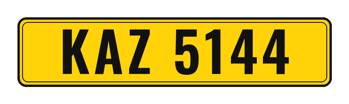 Number plate KAZ 5144