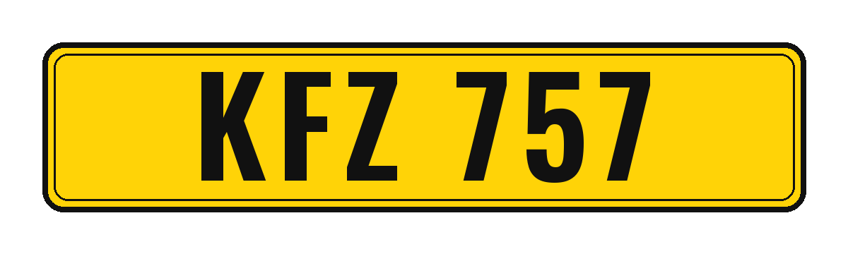 Number plate KFZ 757