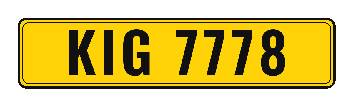 Number plate KIG 7778