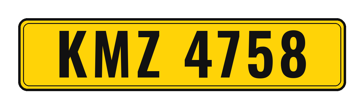 Number plate KMZ 4758