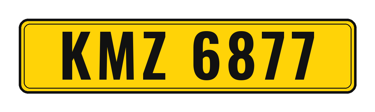 Number plate KMZ 6877