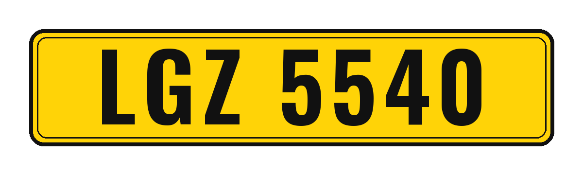 Number plate LGZ 5540