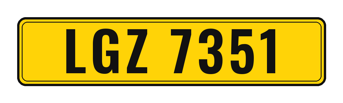 Number plate LGZ 7351