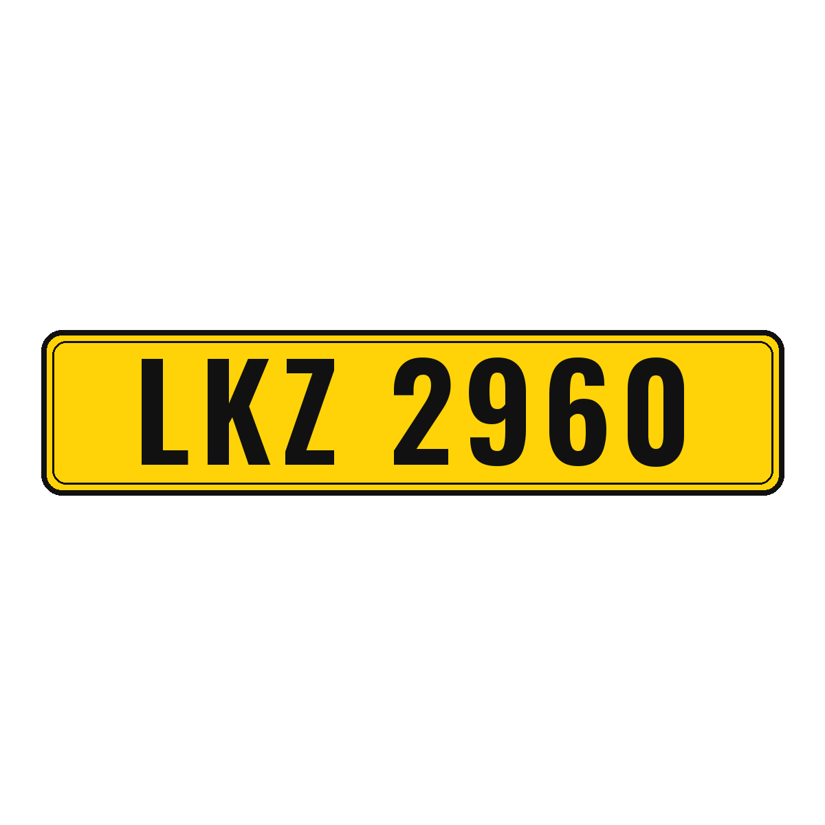 Number plate LKZ 2960