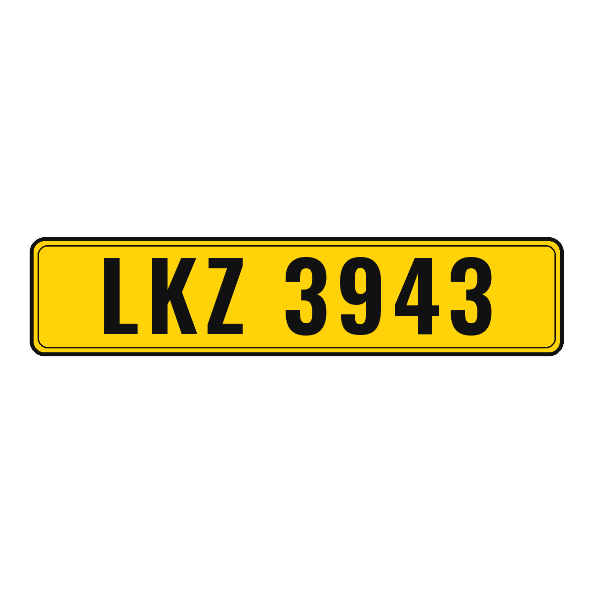 Number plate LKZ 3943