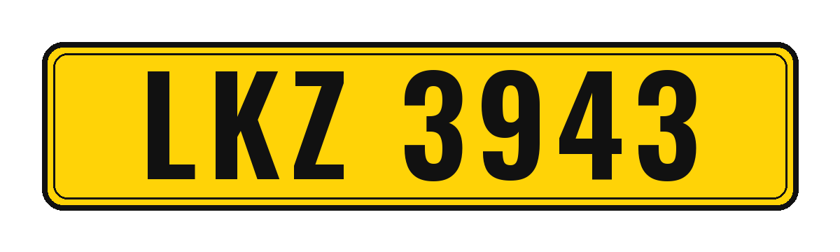 Number plate LKZ 3943