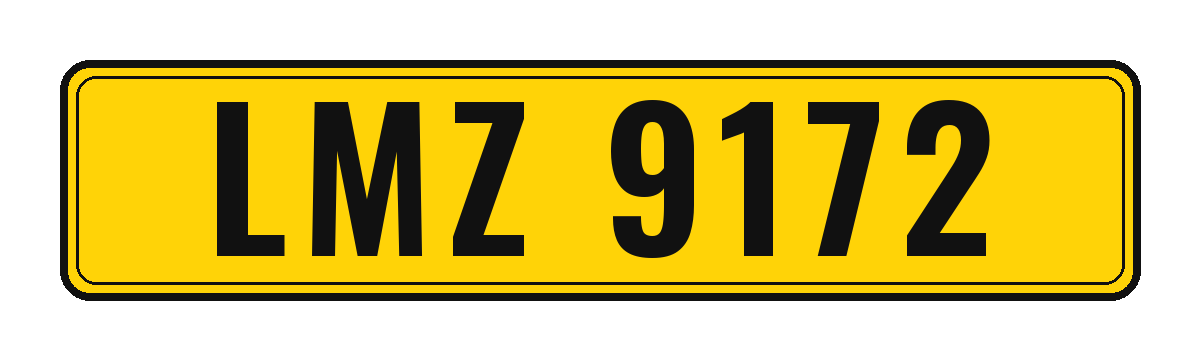 Number plate LMZ 9172
