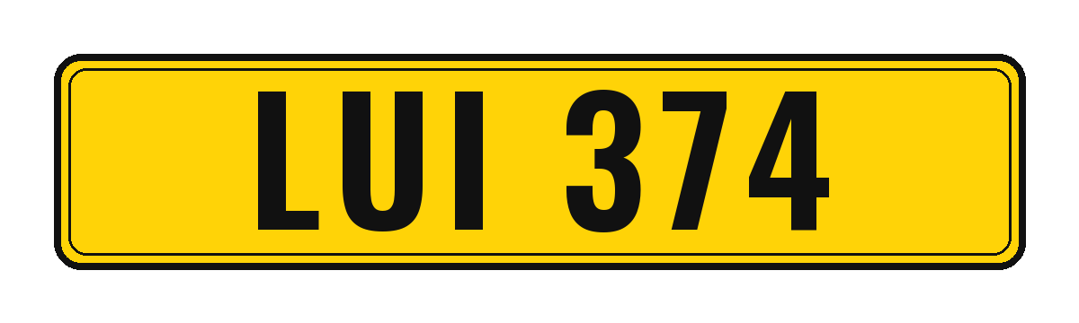 Number plate LUI 374
