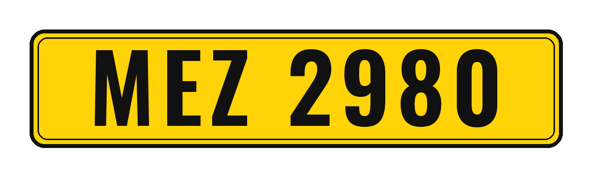 Number plate MEZ 2980