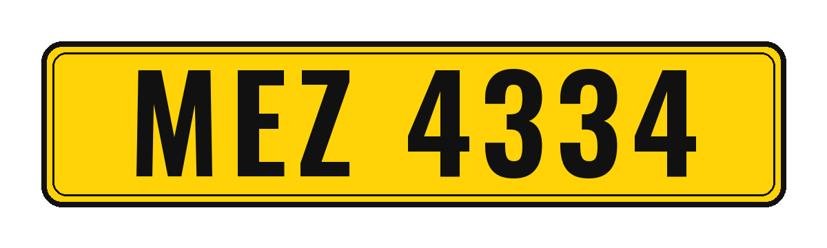 Number plate MEZ 4334