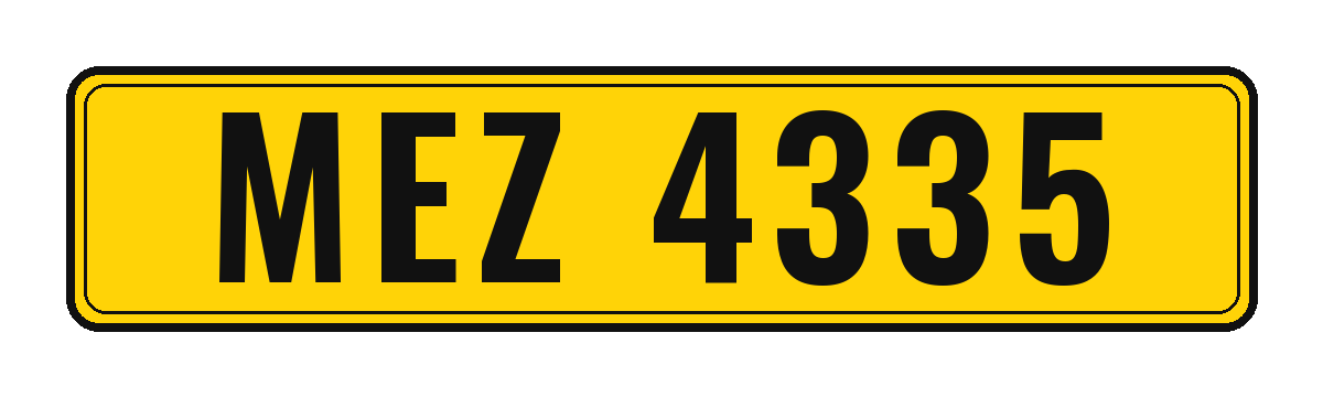 Number plate MEZ 4335