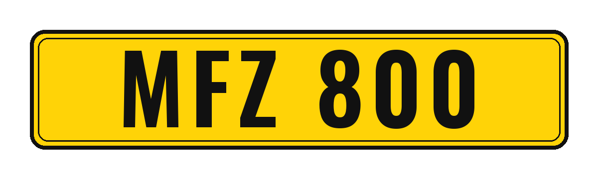 Number plate MFZ 800