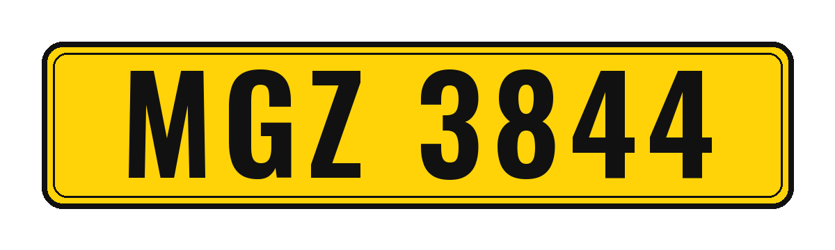 Number plate MGZ 3844