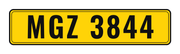 Number plate MGZ 3844