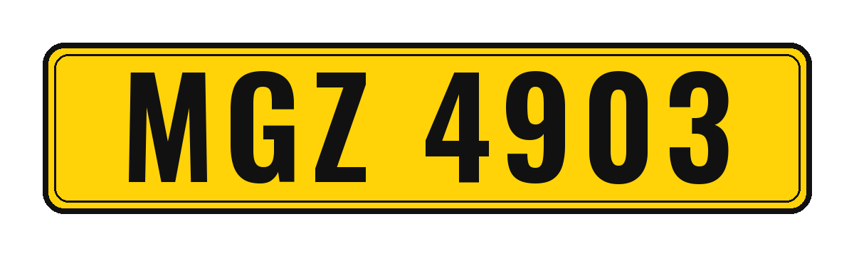 Number plate MGZ 4903