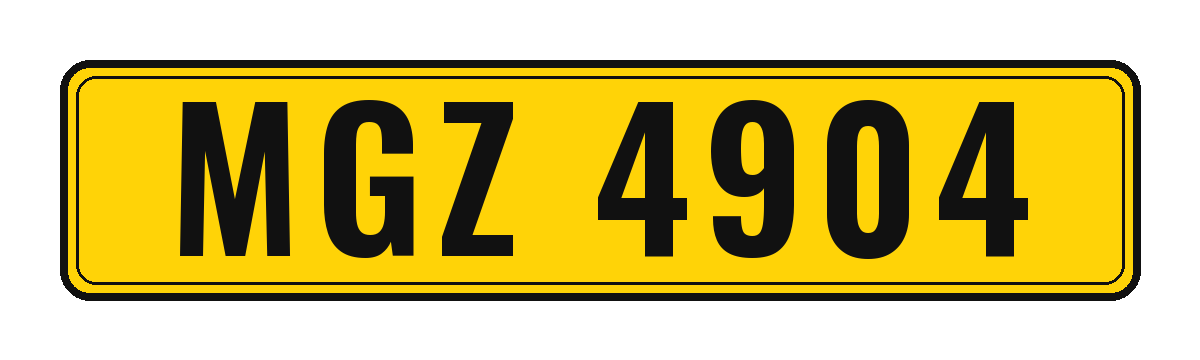 Number plate MGZ 4904