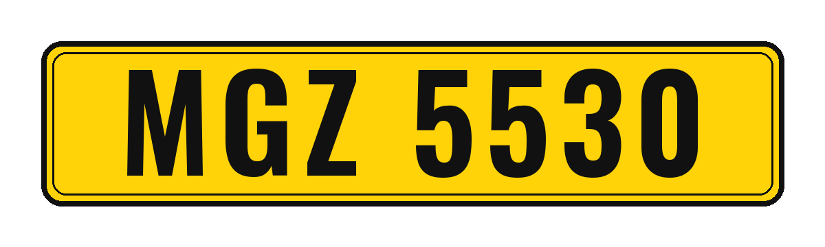 Number plate MGZ 5530