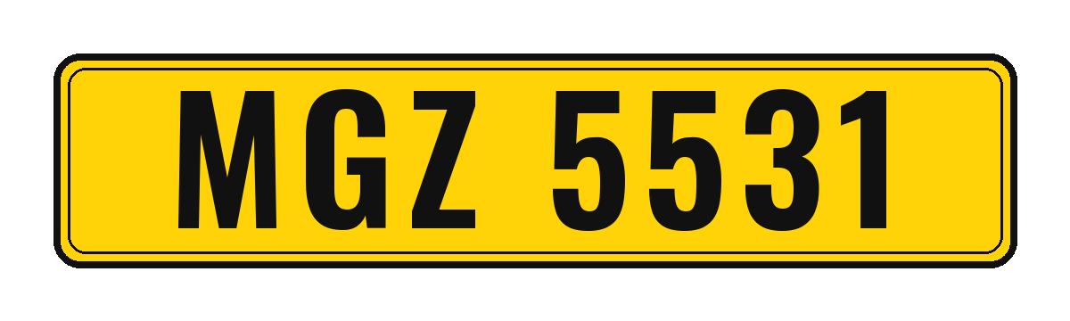 Number plate MGZ 5531