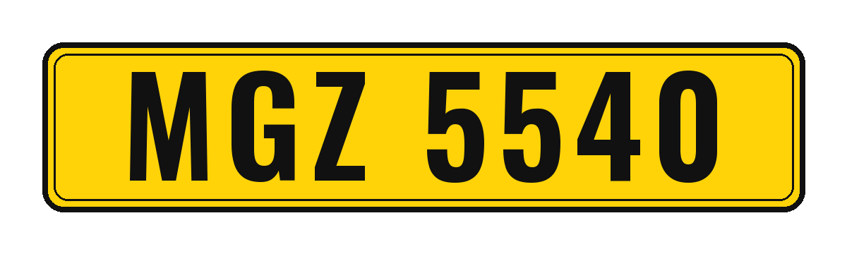 Number plate MGZ 5540