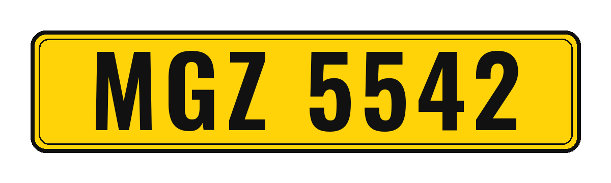 Number plate MGZ 5542