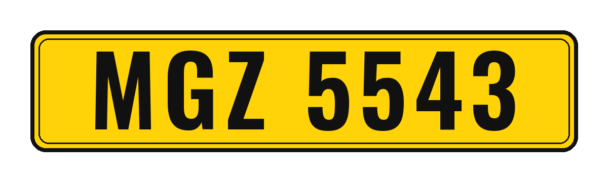Number plate MGZ 5543