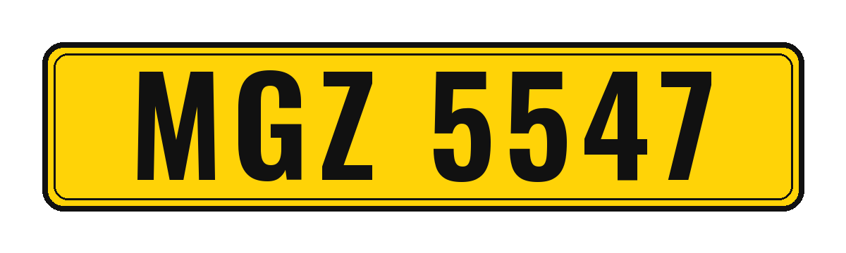 Number plate MGZ 5547