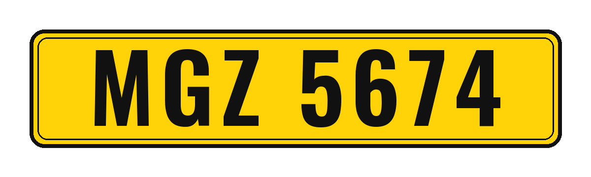 Number plate MGZ 5674