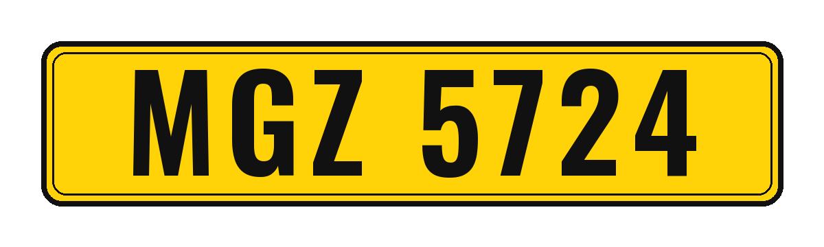 Number plate MGZ 5724