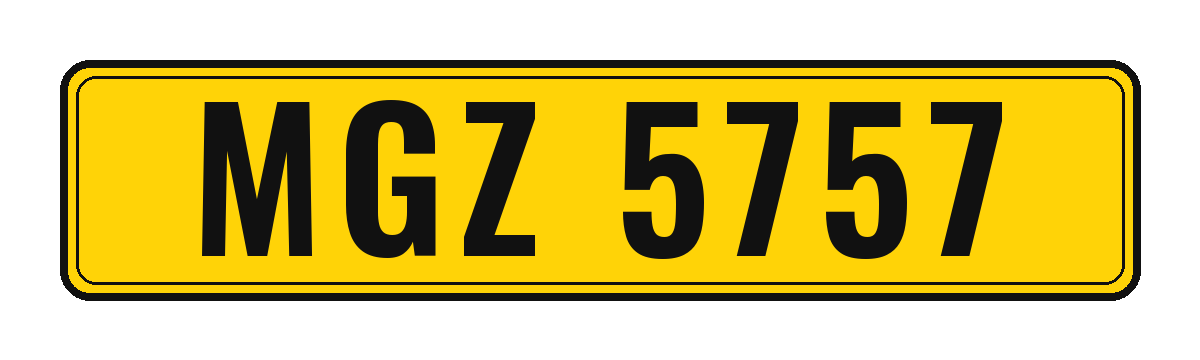 Number plate MGZ 5757